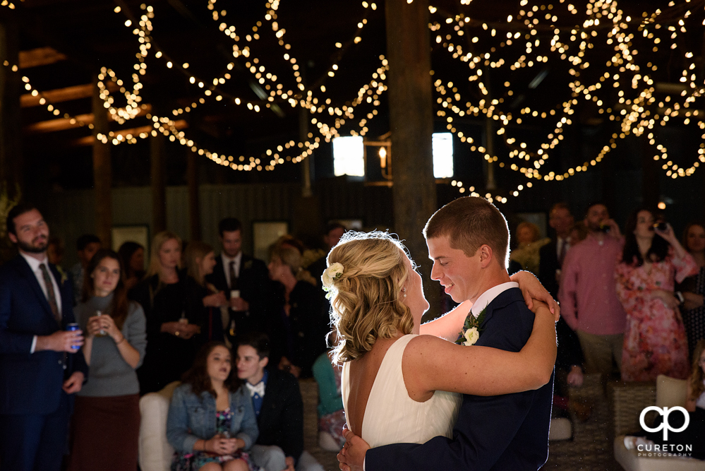 Bride and Groom first dance at the wedding reception.