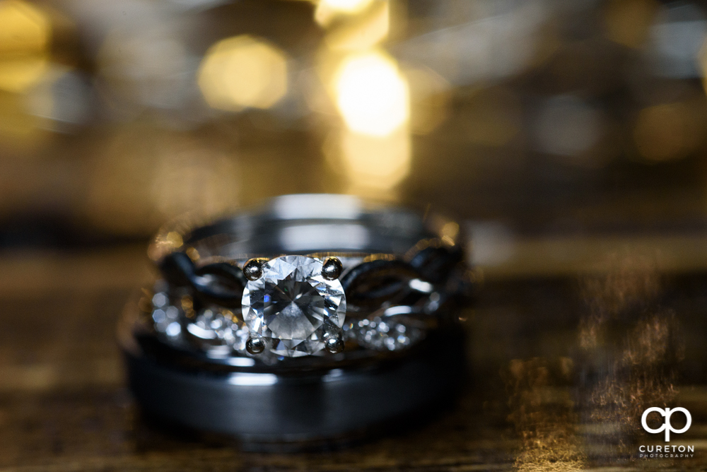 Wedding ring closeup macro shot.