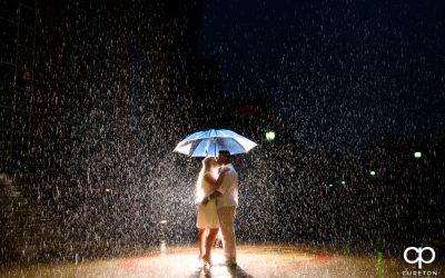 Greenville SC Engagement Session in the Rain – Dallas + Eric