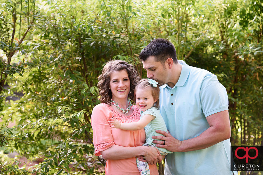 Family photo session at the Rock Quarry Garden in Greenville,SC.