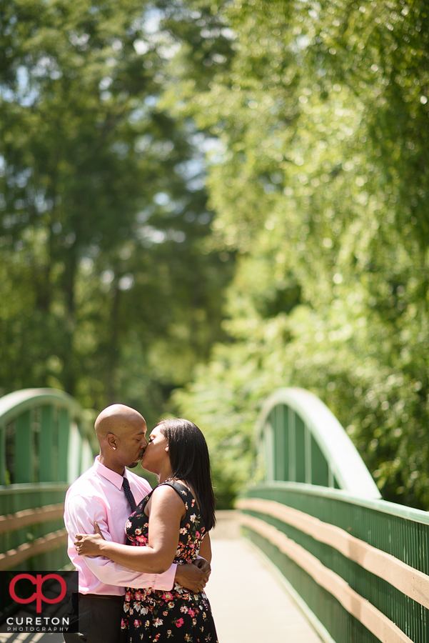 Married couple on the bridge in Cleveland Park.