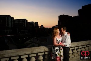 Sunset engagement in downtown Greenville,SC.