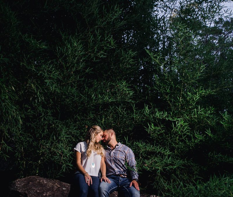 Summer Engagement Session at The Rock Quarry Garden in Greenville,SC – Julie + Marty