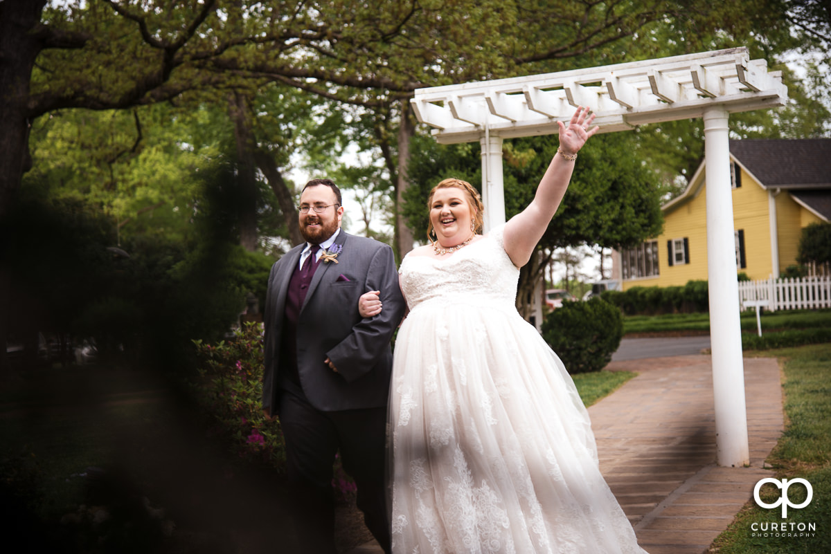 Bride and groom being introduced after the Grove at Pennington wedding.