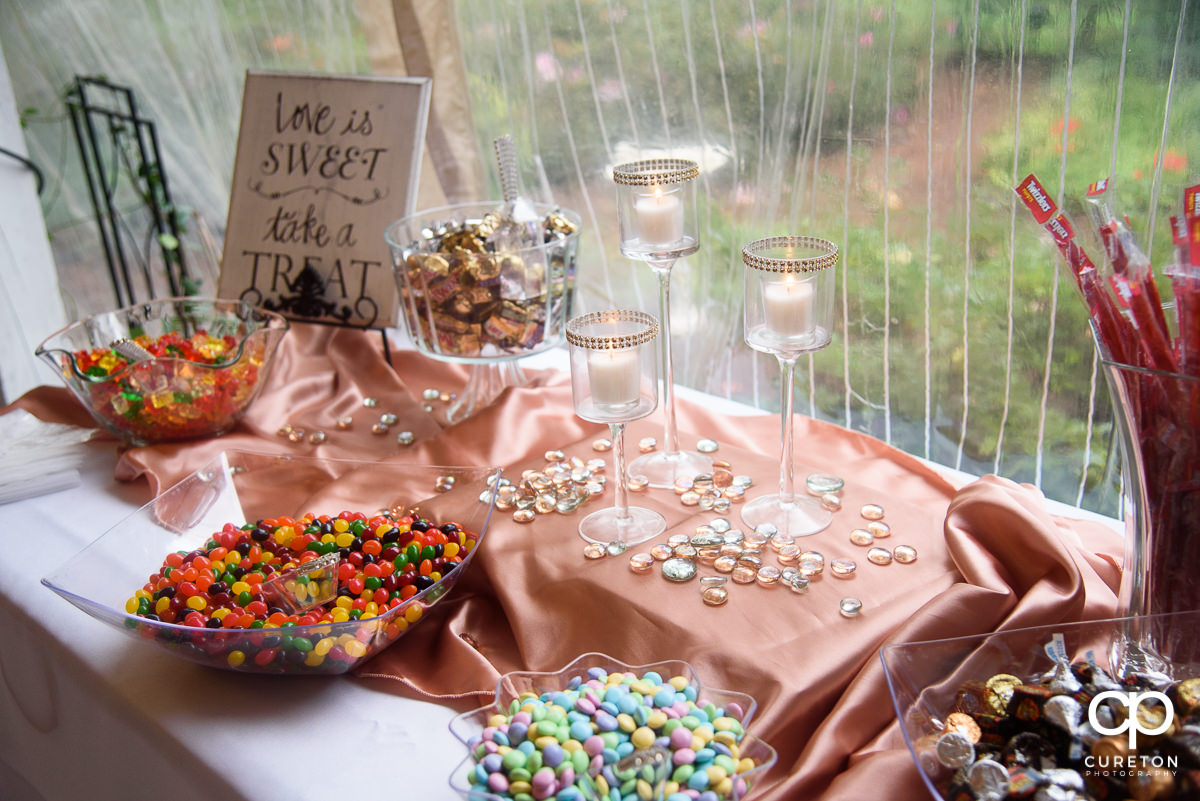 Sweets table at the wedding reception.