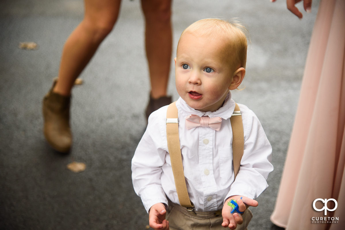 Ring bearer at the reception.