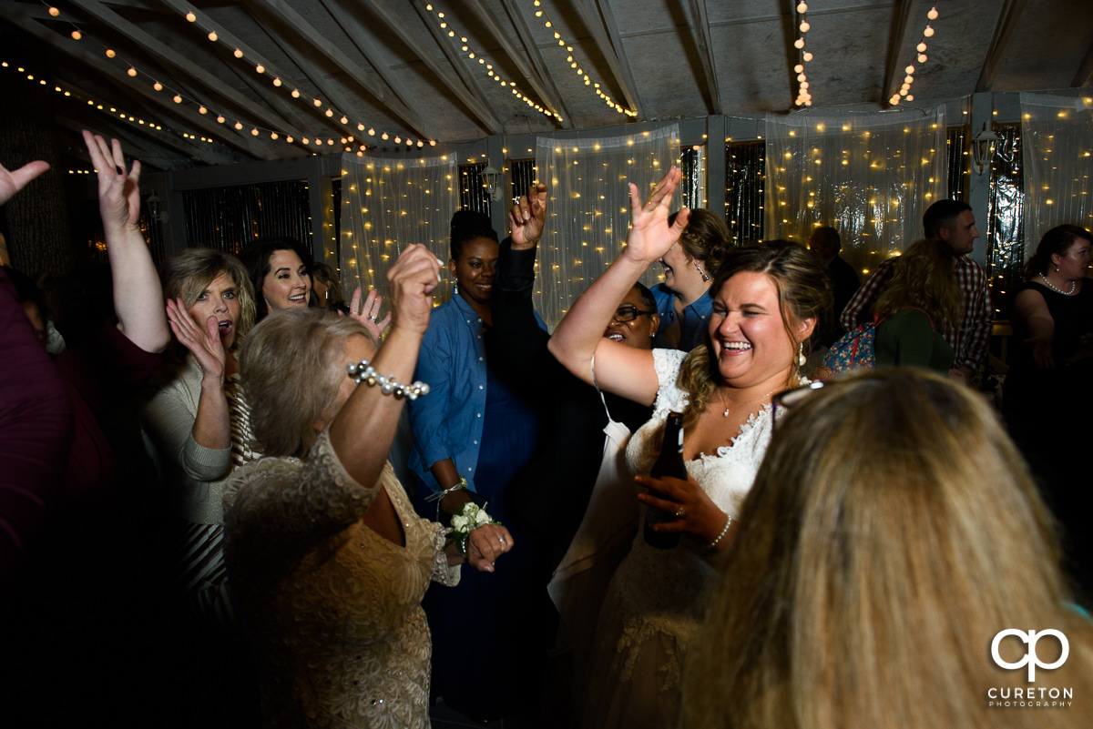Bride dancing at the reception.