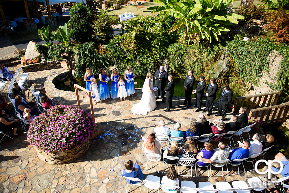 Wedding ceremony at the hollow at Paris mountain.