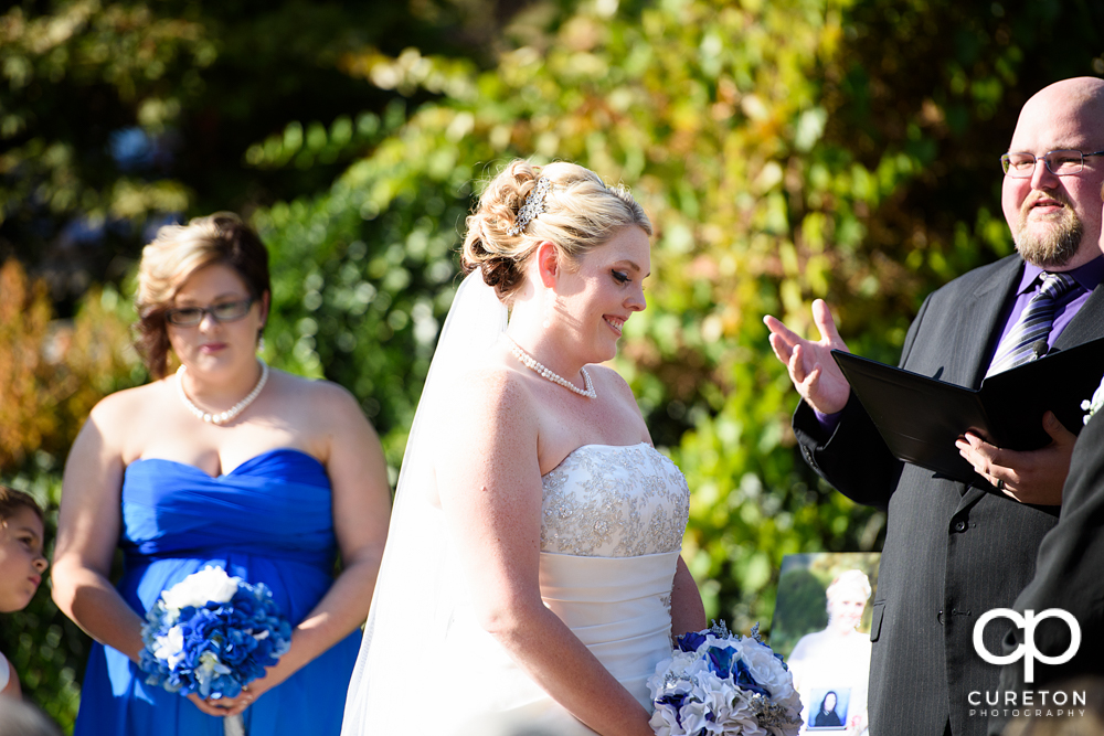 Smiling bride.