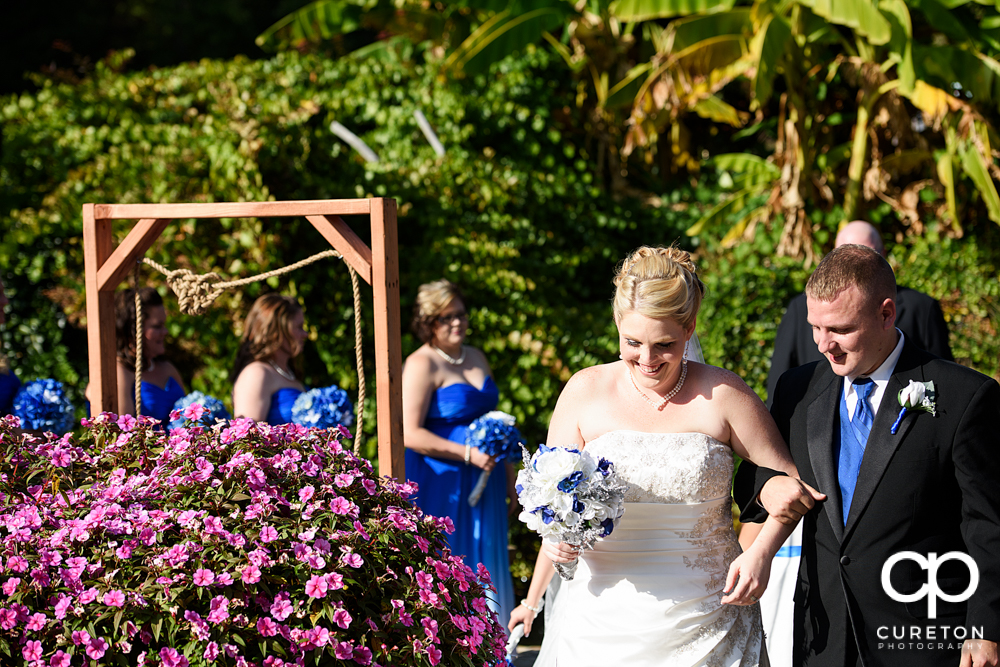 Bride walking down the aisle.