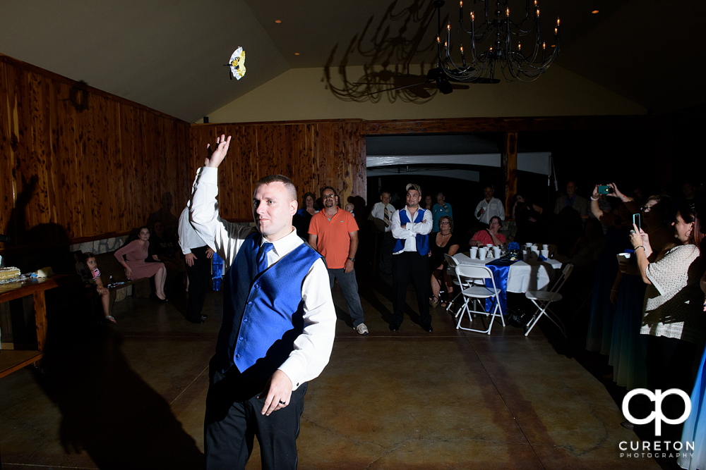 Room tossing the garter.