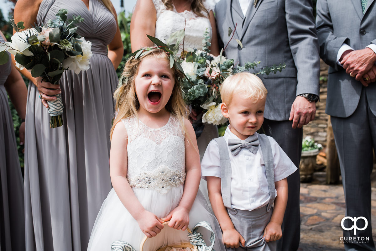 Flower girl yelling.