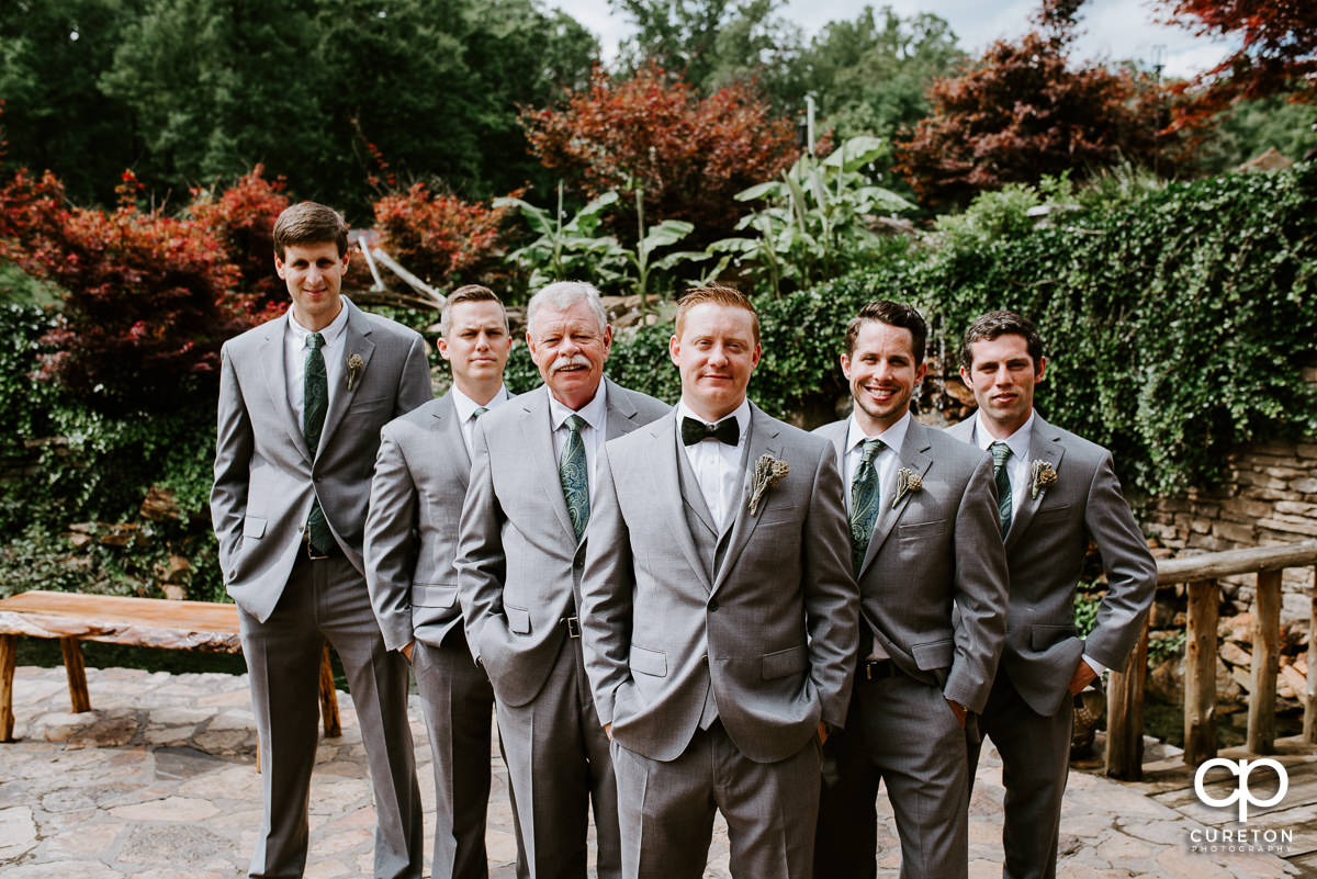 Groom and his groomsmen before the ceremony.