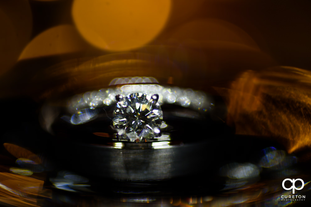 Closeup of the wedding ring.
