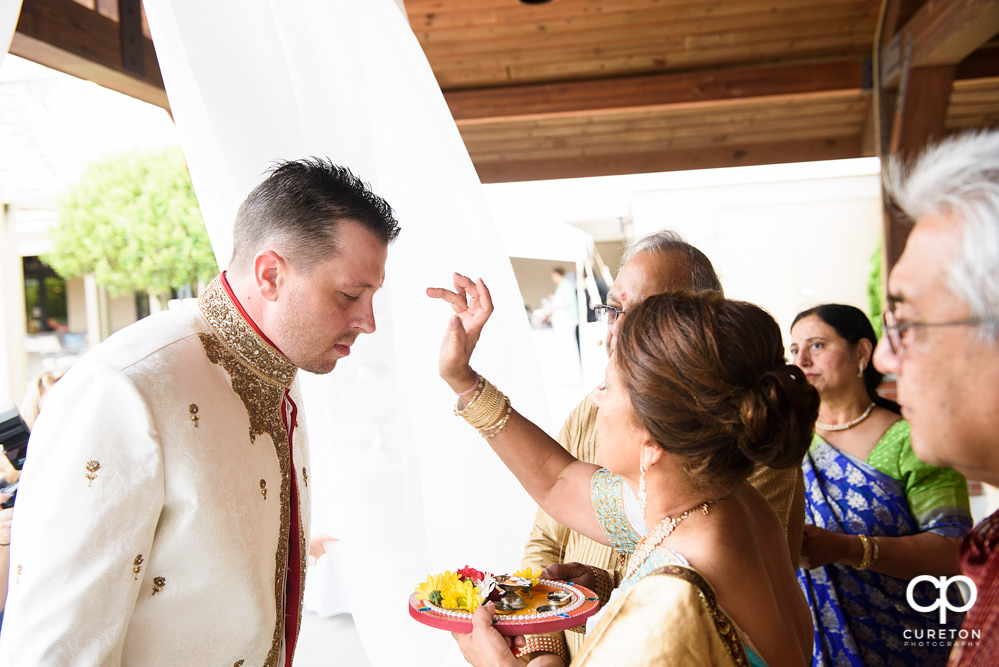 Indian wedding ceremony at Embassy Suites hotel in Greenville SC.