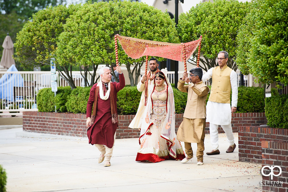 Indian wedding ceremony at Embassy Suites hotel in Greenville SC.