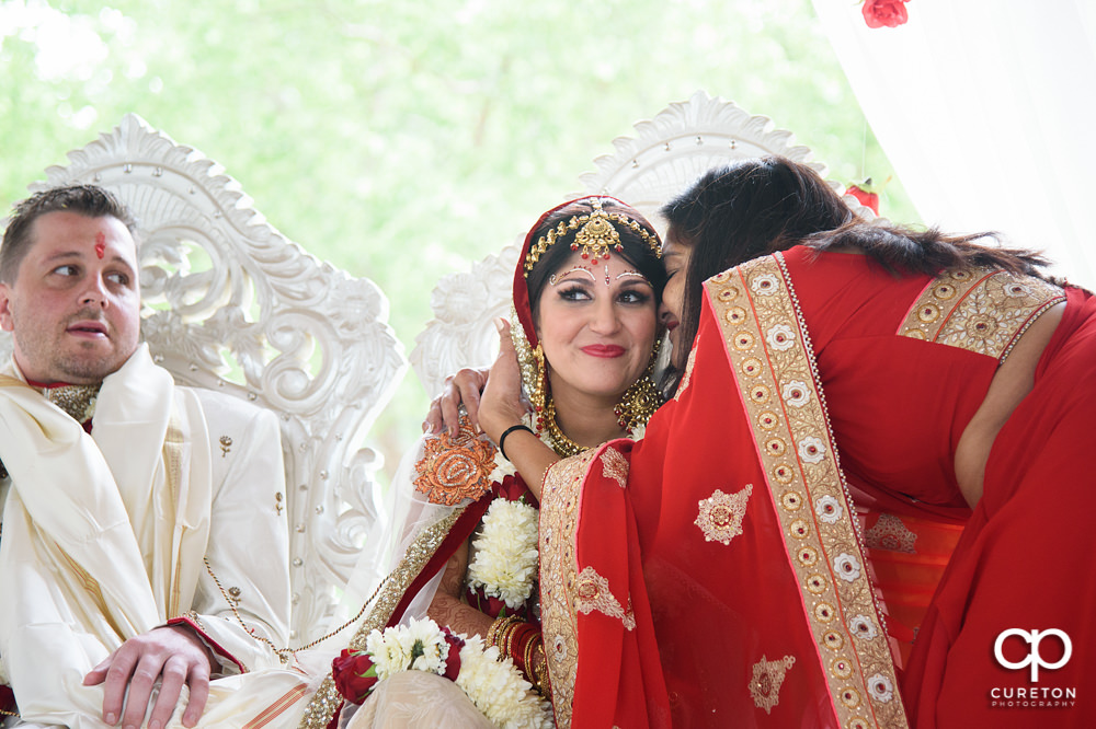 Outdoor Indian wedding ceremony at Embassy Suites hotel in Greenville SC.