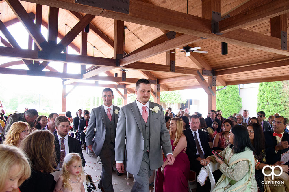 Outdoor wedding ceremony at Embassy Suites.