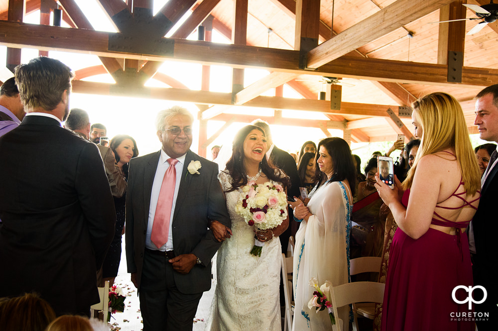 Outdoor wedding ceremony at Embassy Suites.