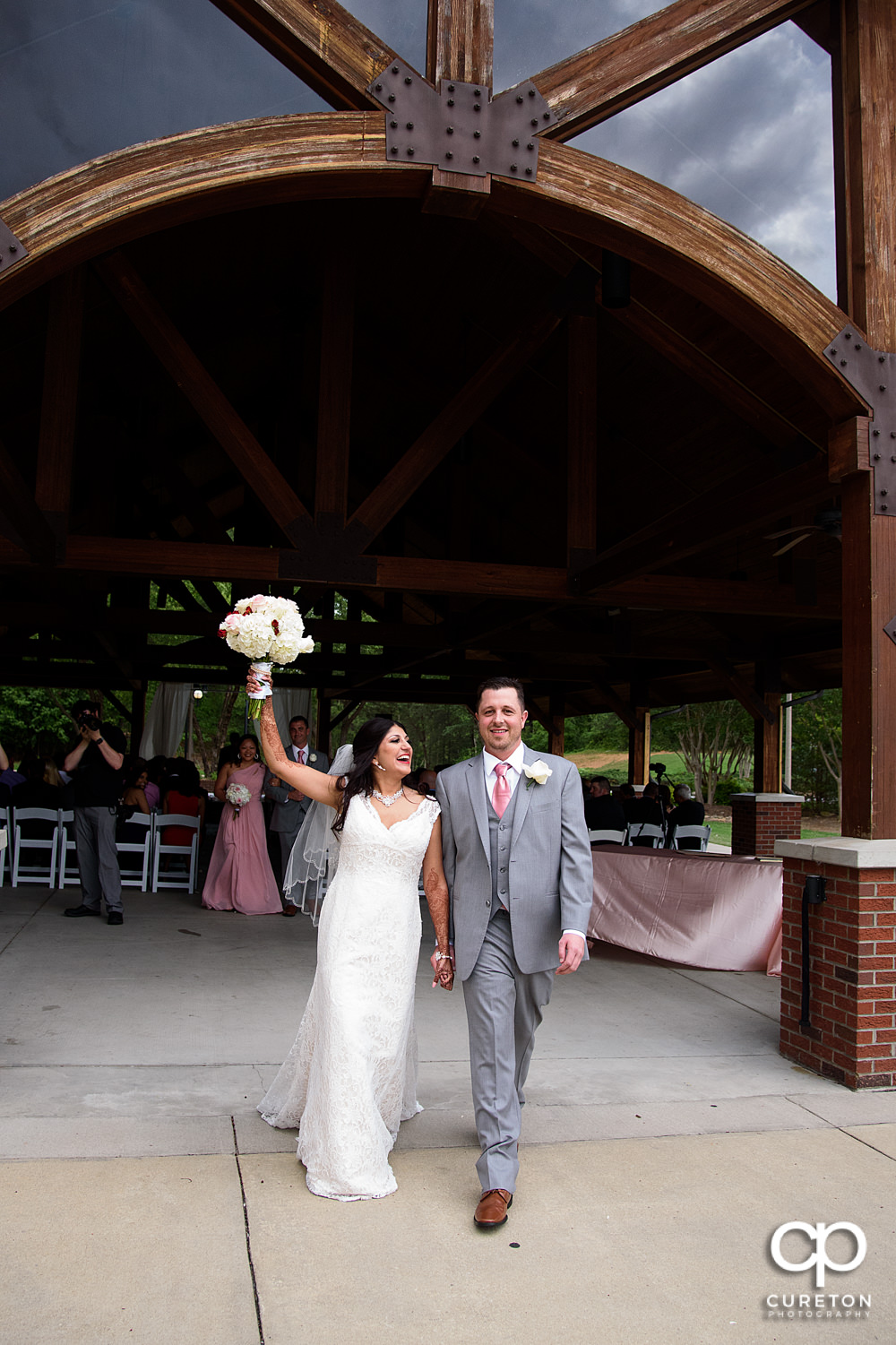 Outdoor wedding ceremony at Embassy Suites.