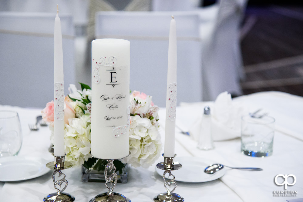 Candles at the reception.