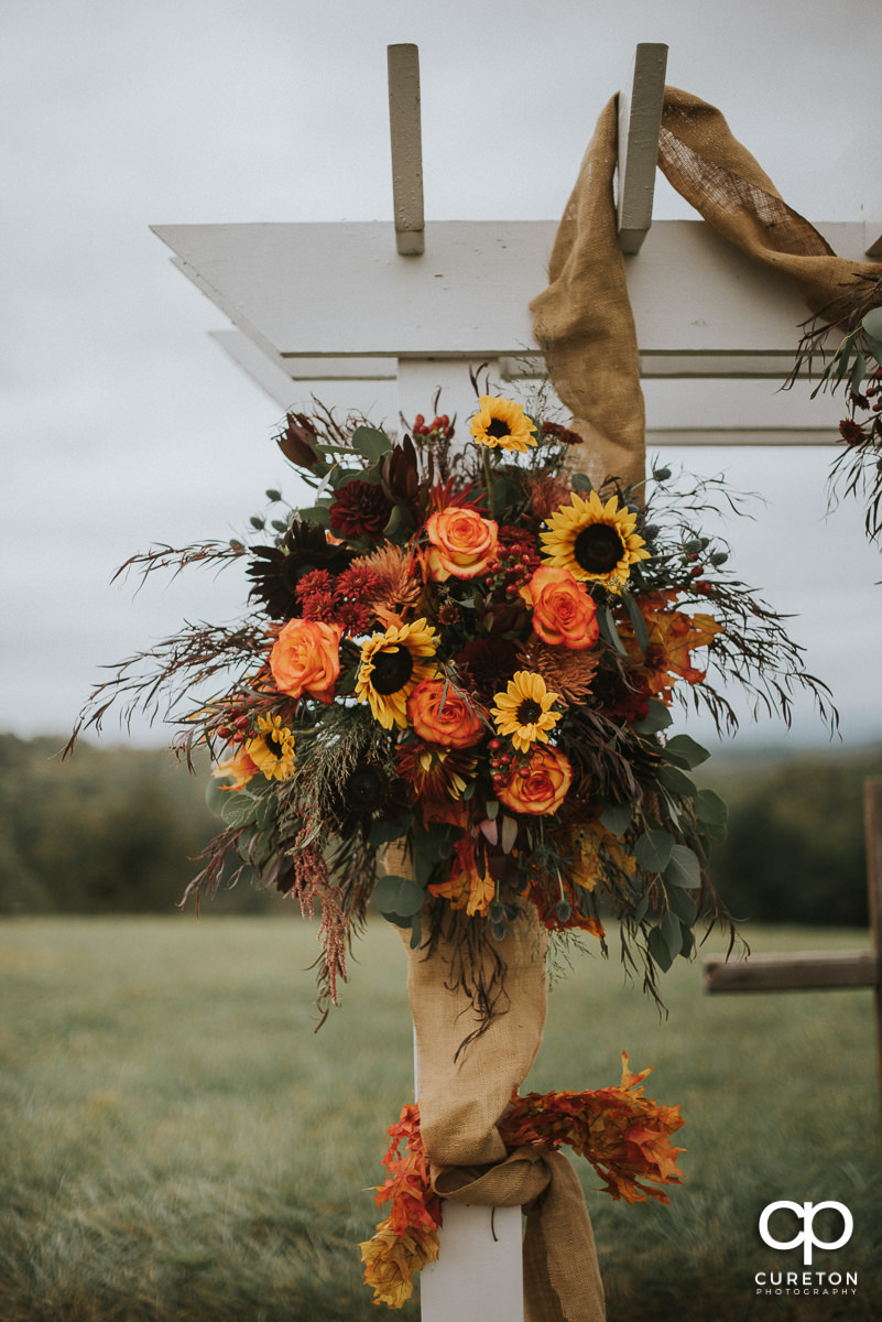 Fall wedding flowers.