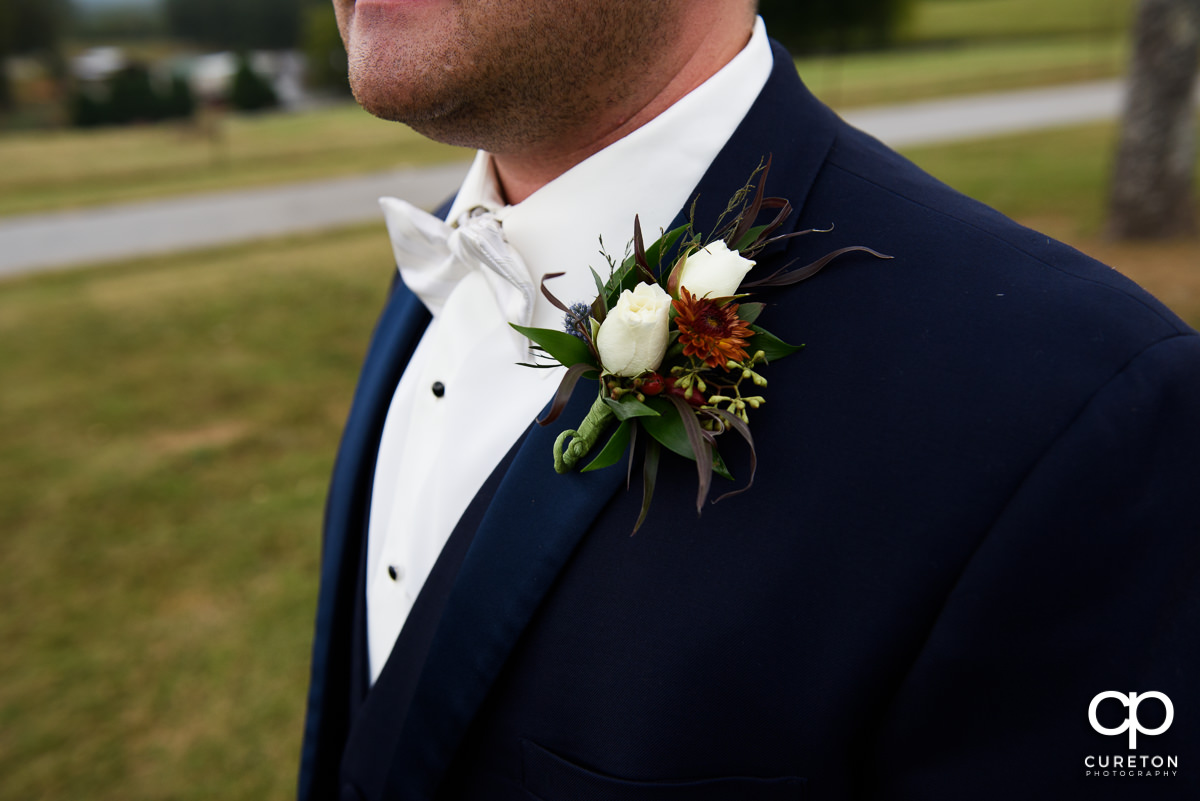 Groom's flowers.