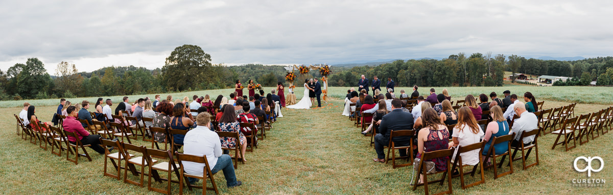 Panoramic shot of the wedding ceremony.