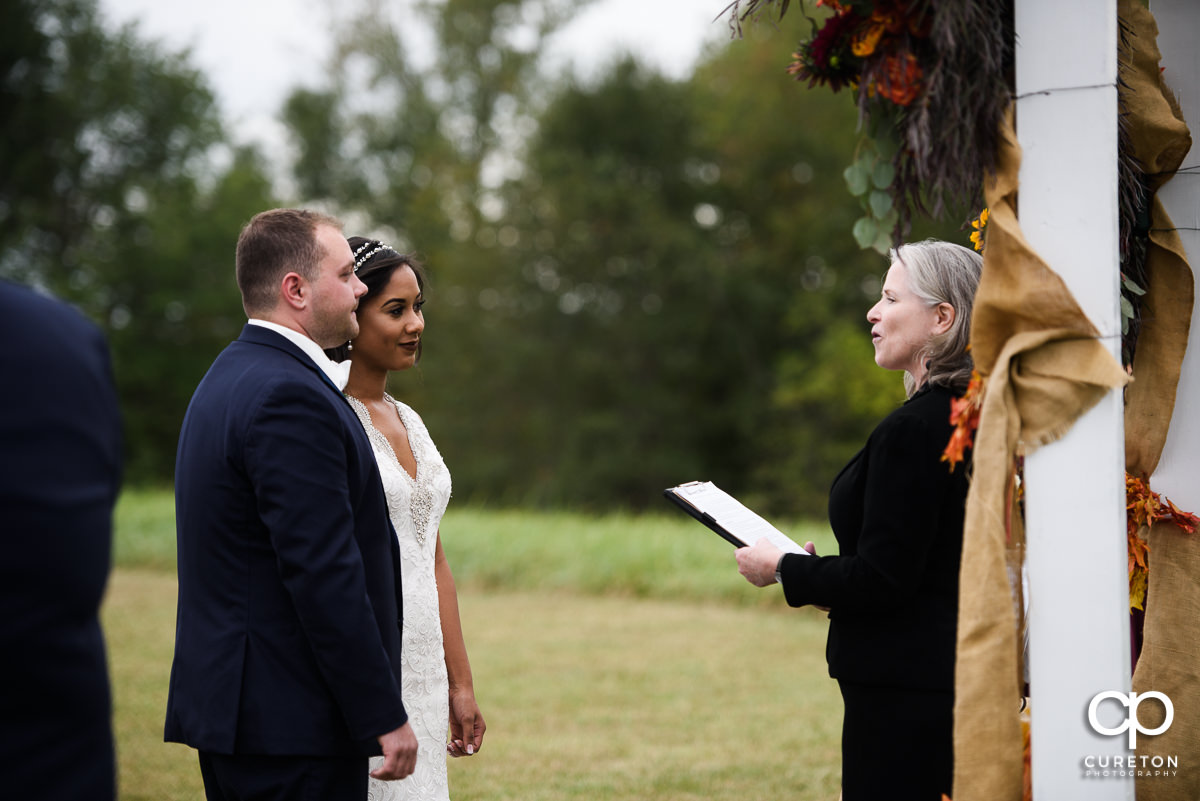 Bride and groom at the ceremony.