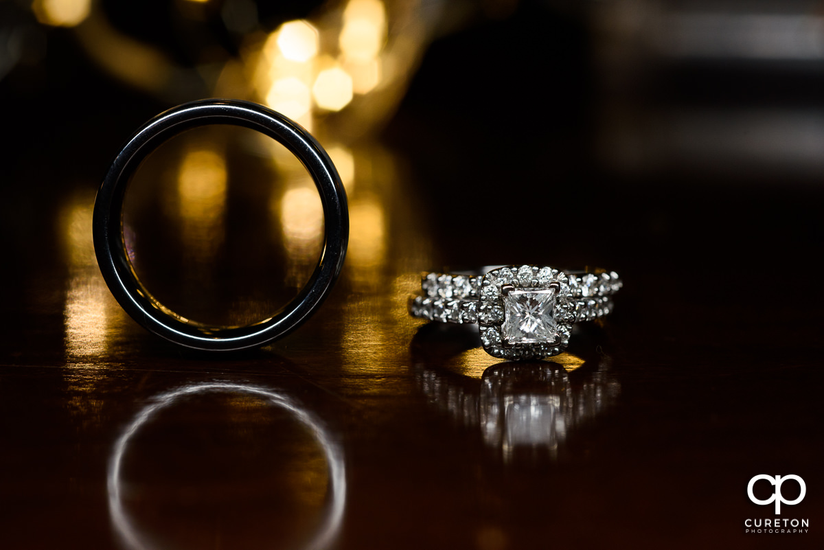 Wedding rings closeup.