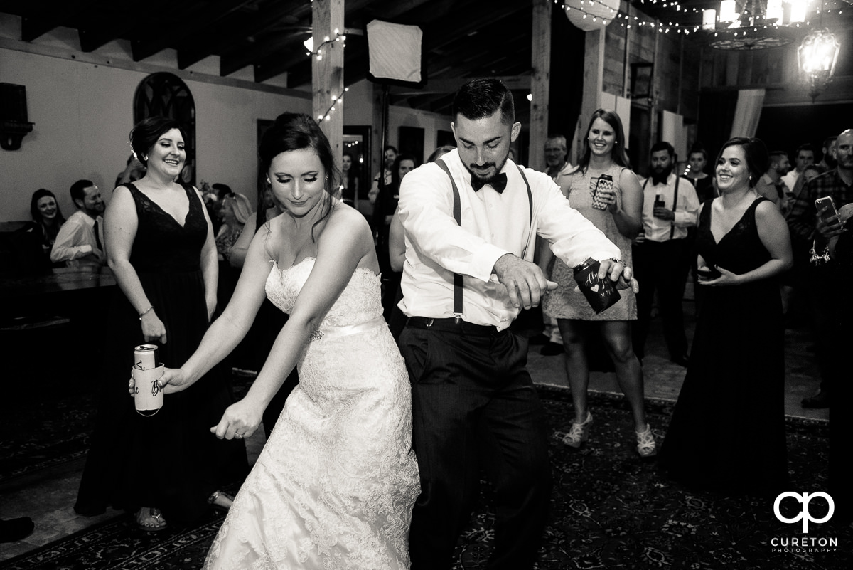 Bride and groom on the dance floor.