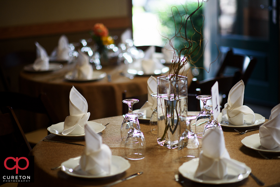 Elegant rustic wedding tablescape.