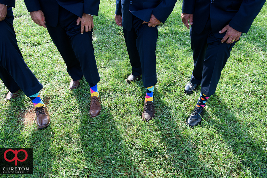 Groomsmen in the field.