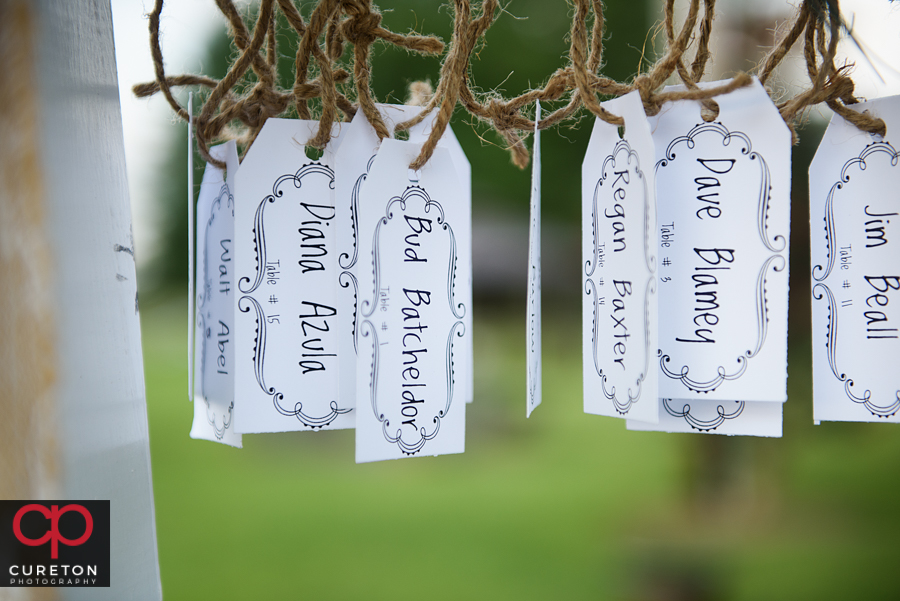Rustic wedding details.