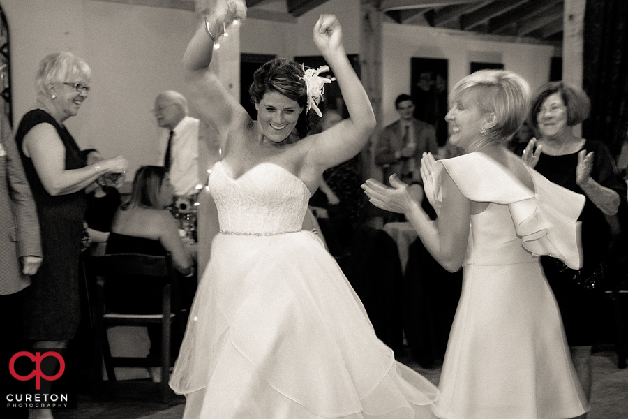 Bride dancing at her reception.