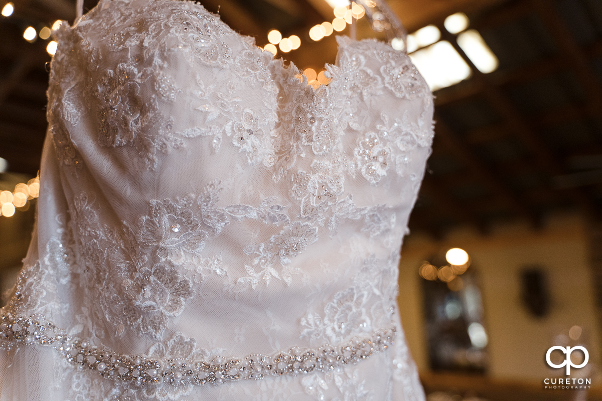 Bride's dress closeup.