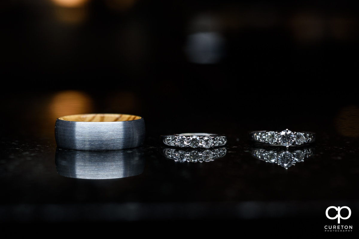 Wedding rings closeup.
