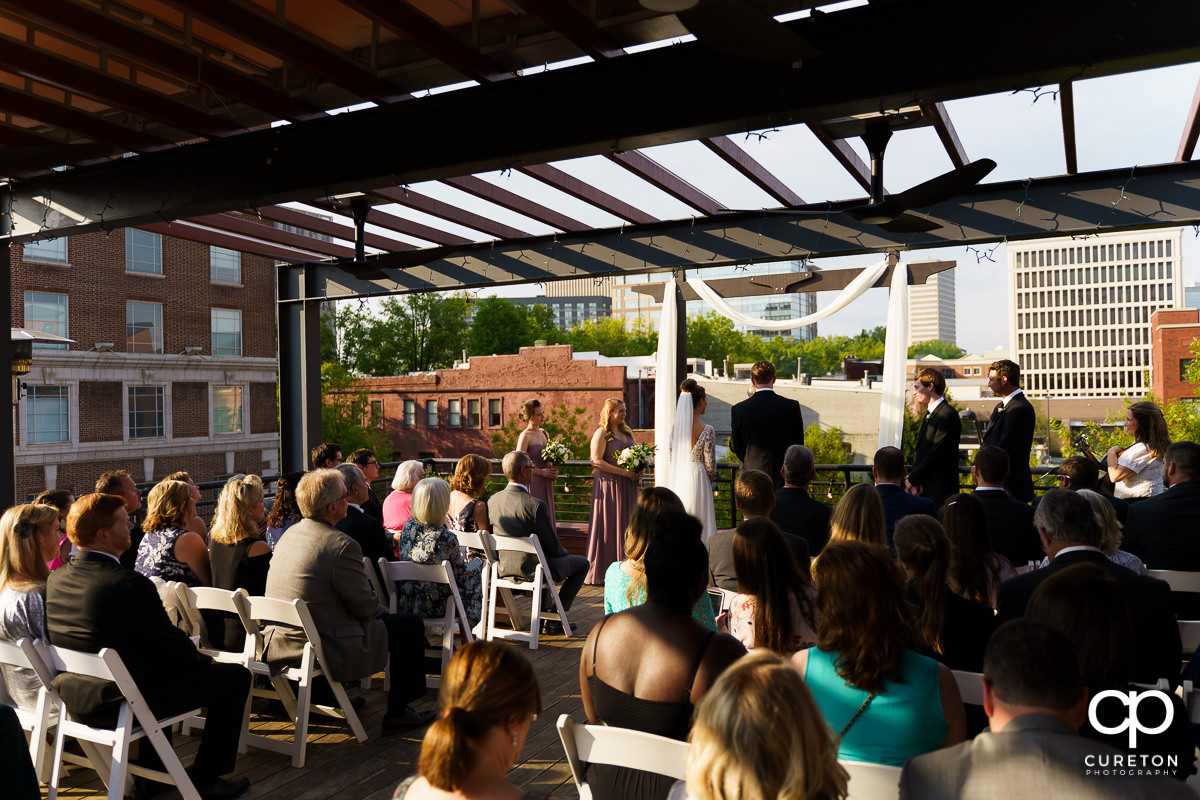 Soby's Loft rooftop wedding ceremony in downtown Greenville,SC.