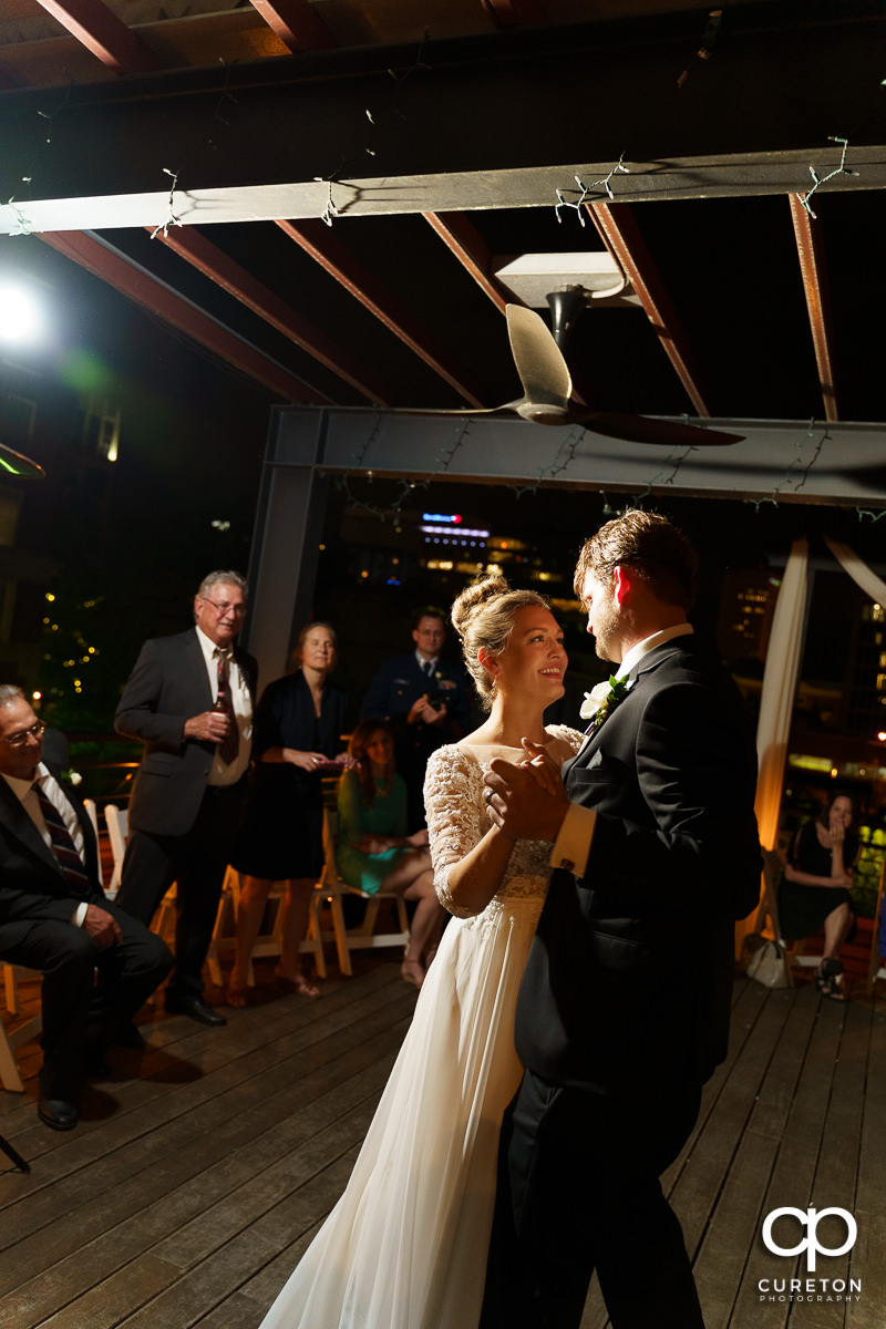 Bride and groom first dance.