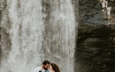 Looking Glass Falls Engagement Session in Pisgah Forest – Kate + Nick