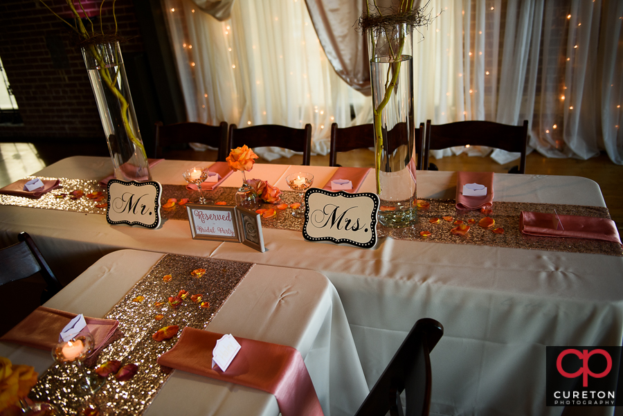 The bride and groom's table.