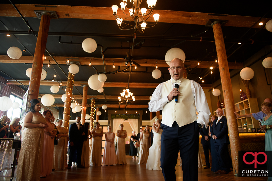 Father giving a toast.