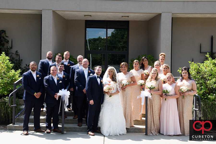 Wedding party in front of MItchell Road Presbyterian.