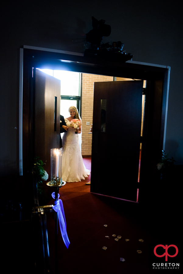 Bride walking down the aisle.