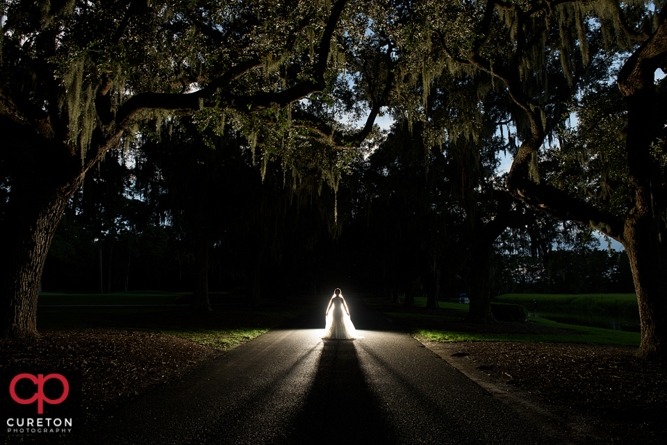 Epic shot of a bride in Myrtle Beach.