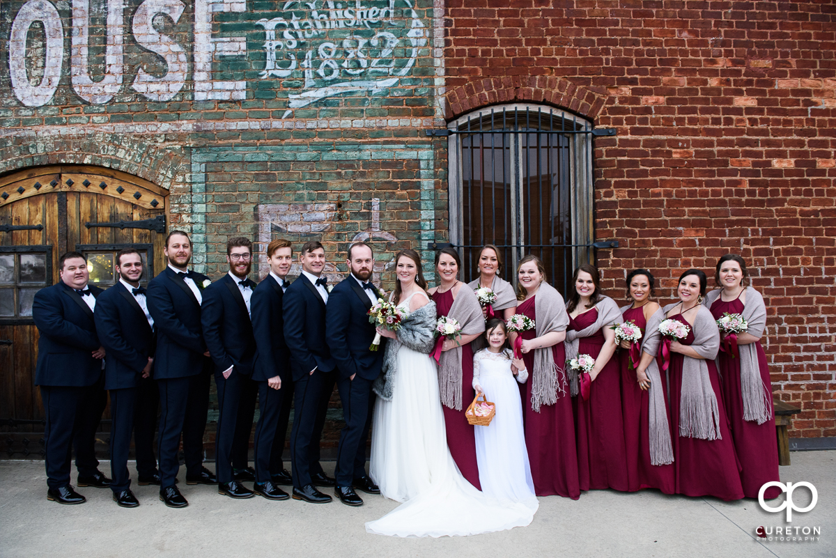 Wedding party outside of the old cigar warehouse.