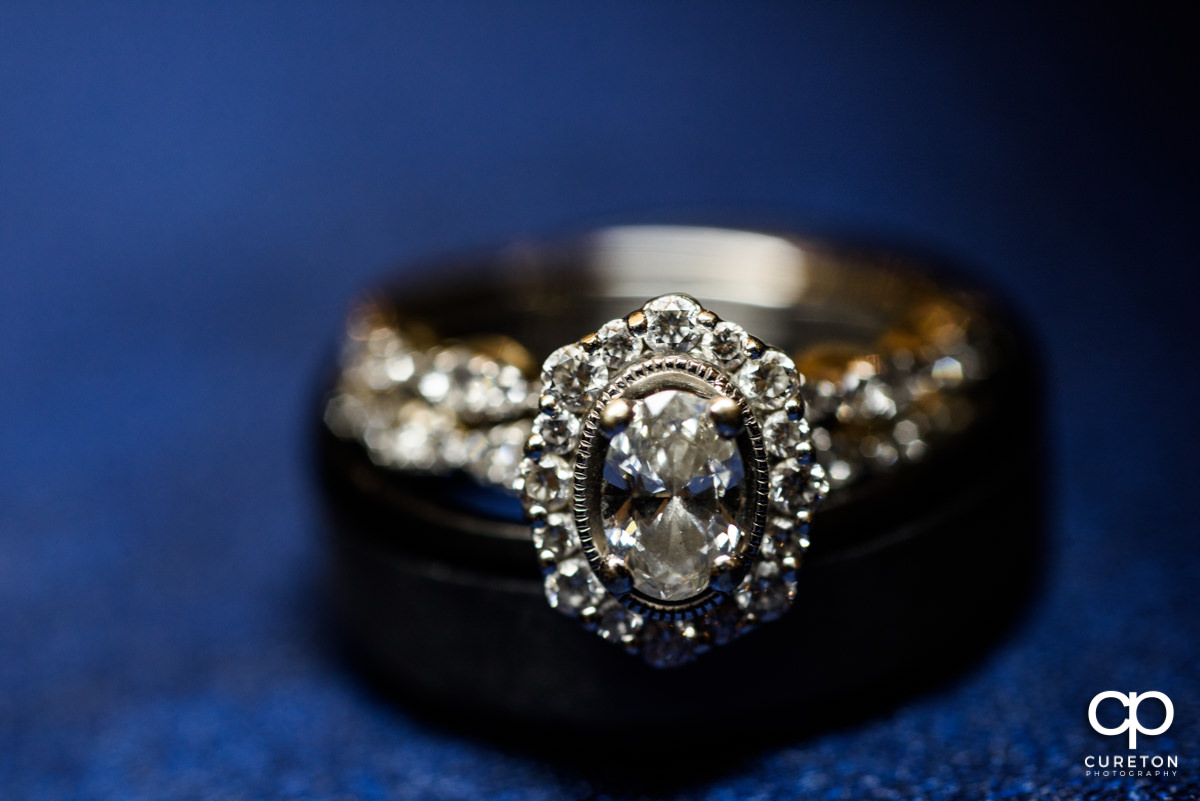 Wedding ring closeup macro photo.