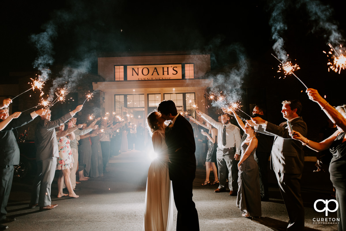 Epic sparkler wedding exit at Noah's Event Venue in Greenville,SC.