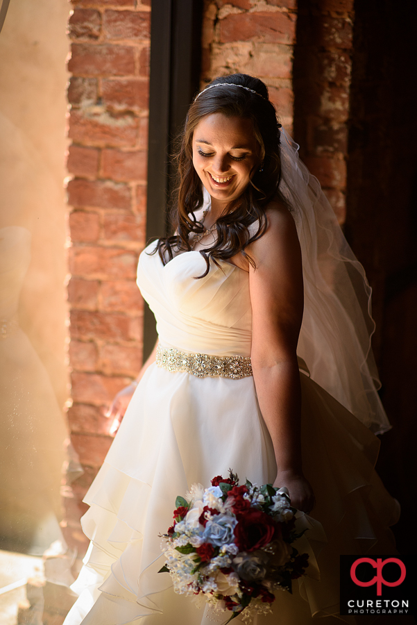 Bride in pretty light.