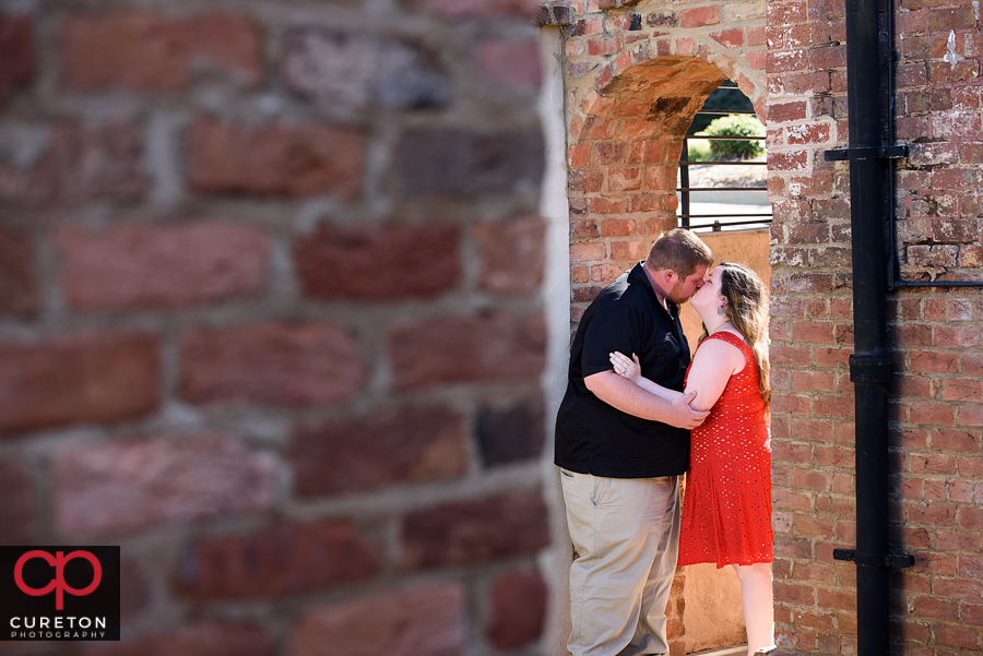 Couple in the archway at The Old Cigar Warehouse.